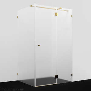 Душевой уголок Wasserkraft Ems 120x100 76H10R-MG стекло матовое, профиль глянцевое золото