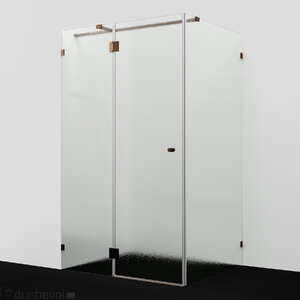 Душевой уголок Wasserkraft Ems 120x100 88H10L-TXG стекло текстурное, профиль розовое золото