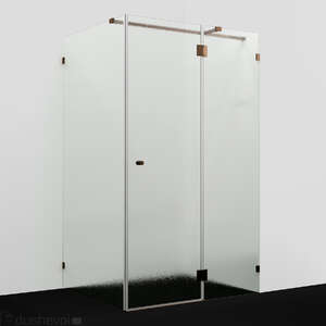 Душевой уголок Wasserkraft Ems 120x100 88H10R-TXG стекло текстурное, профиль розовое золото