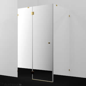 Душевой уголок Wasserkraft Ems 120x90 76H07L-MR стекло зеркальное, профиль глянцевое золото