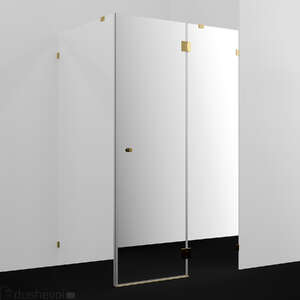 Душевой уголок Wasserkraft Ems 120x90 76H07R-MR стекло зеркальное, профиль глянцевое золото