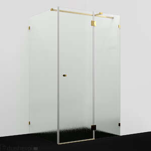 Душевой уголок Wasserkraft Ems 120x90 76H07R-TXG стекло текстурное, профиль глянцевое золото