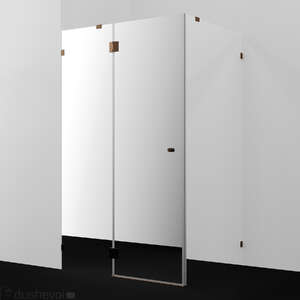 Душевой уголок Wasserkraft Ems 120x90 88H07L-MR стекло зеркальное, профиль розовое золото