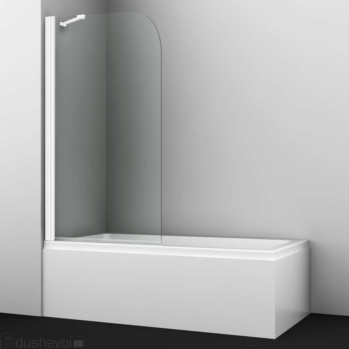 Шторка для ванны Wasserkraft Leine 35P01-80WHITE Fixed 140х80 см,  профиль белый 310284