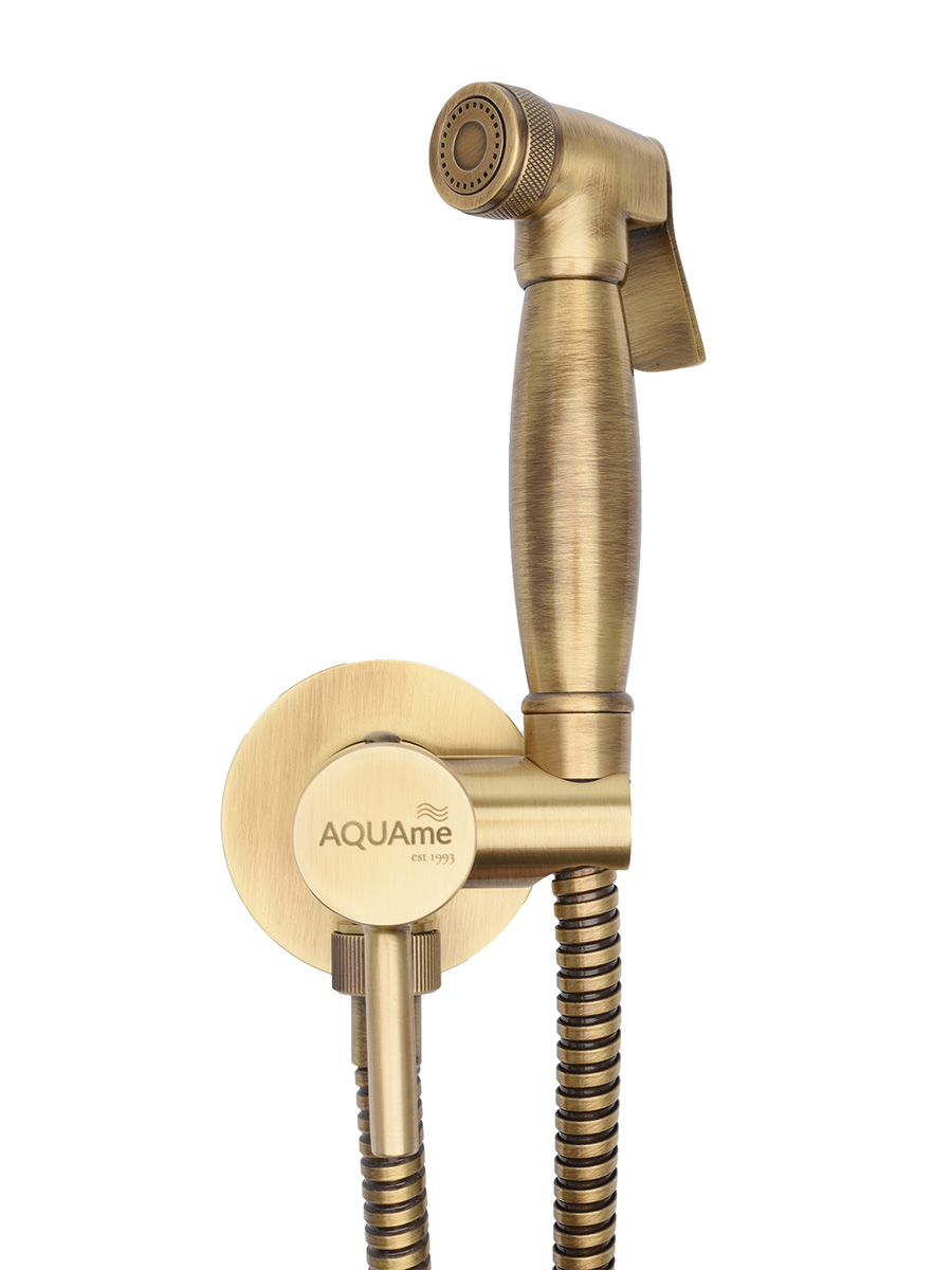гигиенический душ aquame retro aqm 6010cr со смесителем с внутренней частью хром Гигиенический душ AQUAme Retro AQM 6010OB со смесителем, с внутренней частью, Old Bronze