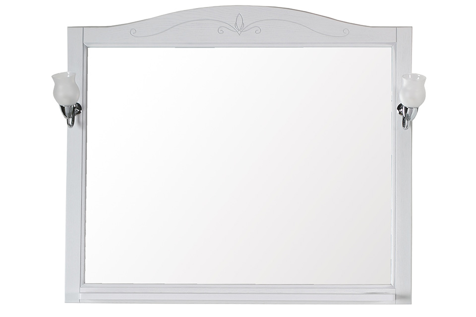 Зеркало со светильниками ASB-Woodline Салерно 105 подвесное, белое