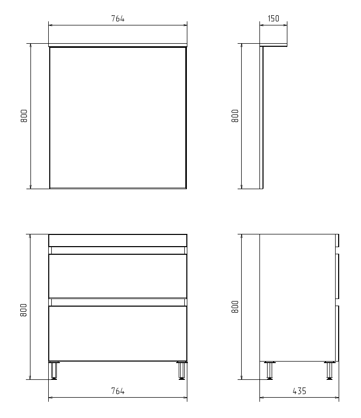 Комплект мебели ASB-mebel Коста 80 ясень белый, напольная 11495 - фото 2