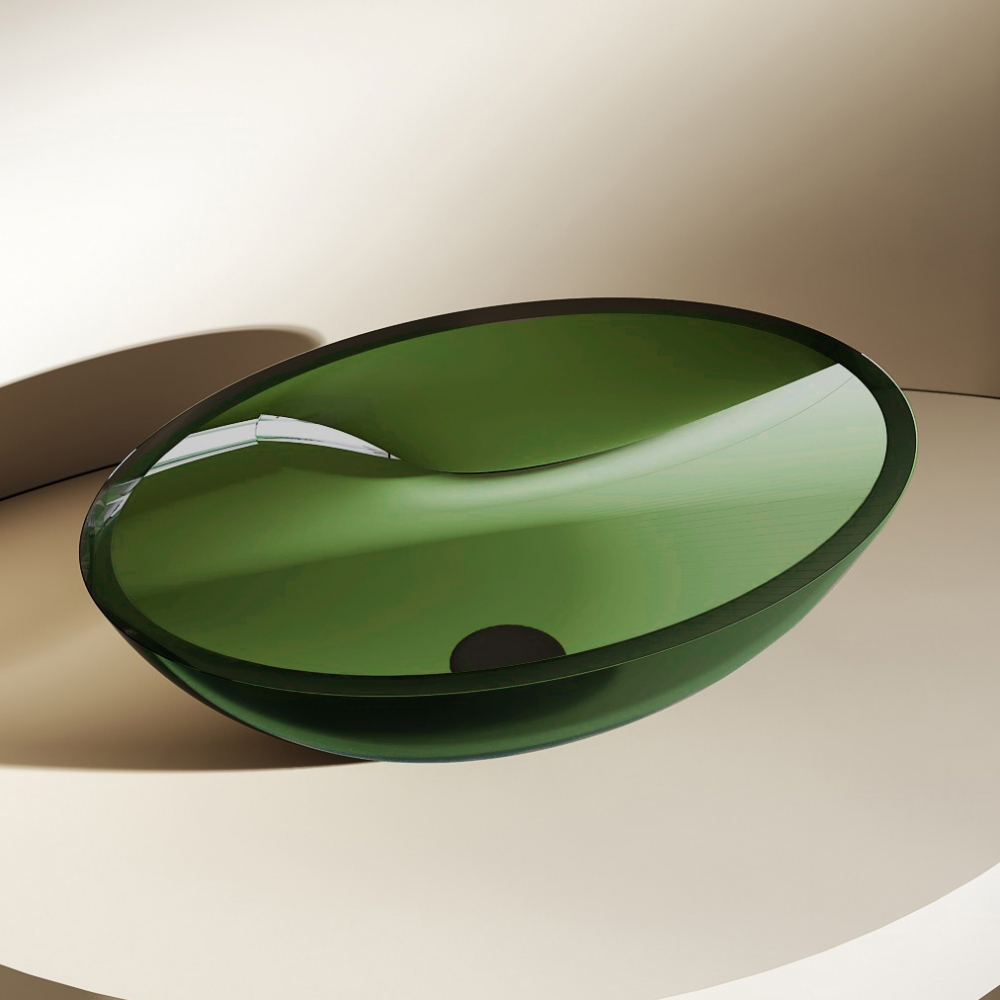 Раковина накладная Abber Kristall 50 см AT2802Emerald зеленая