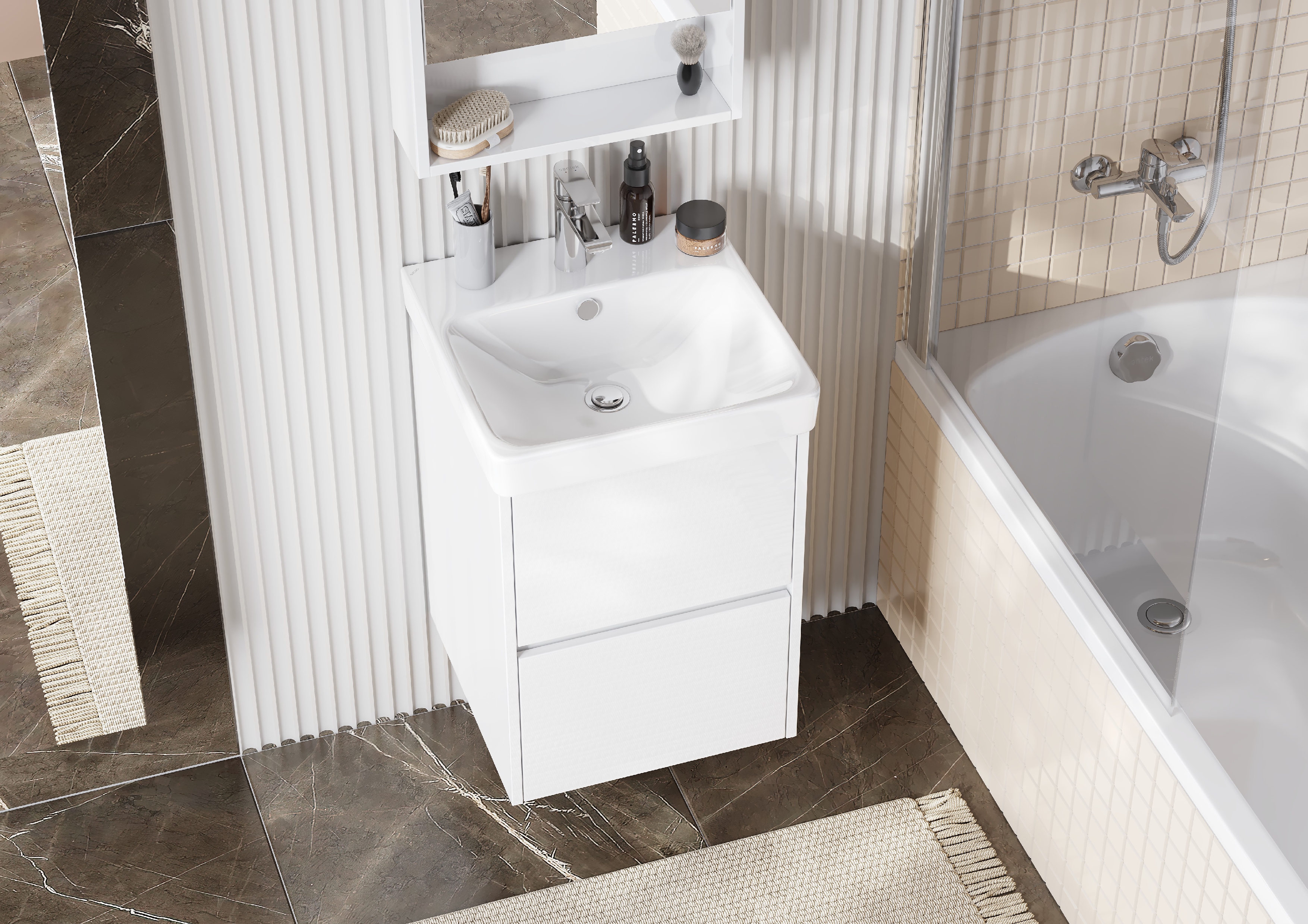 Мебель для ванной Акватон Сканди 45 см белая 1A251601SD010 - фото 2