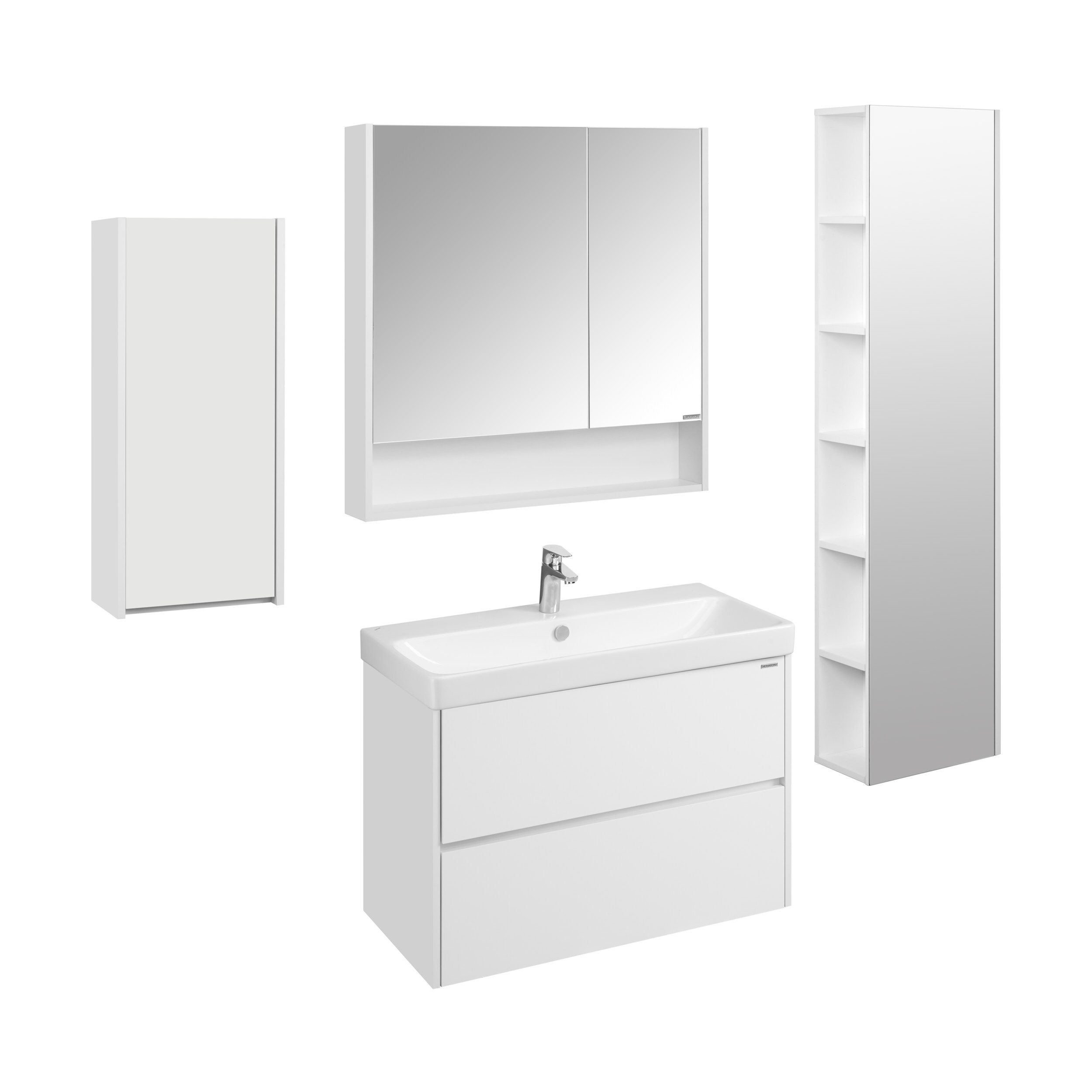 Зеркальный шкаф Акватон Сканди 85 см 1A252302SD010 белый - фото 5