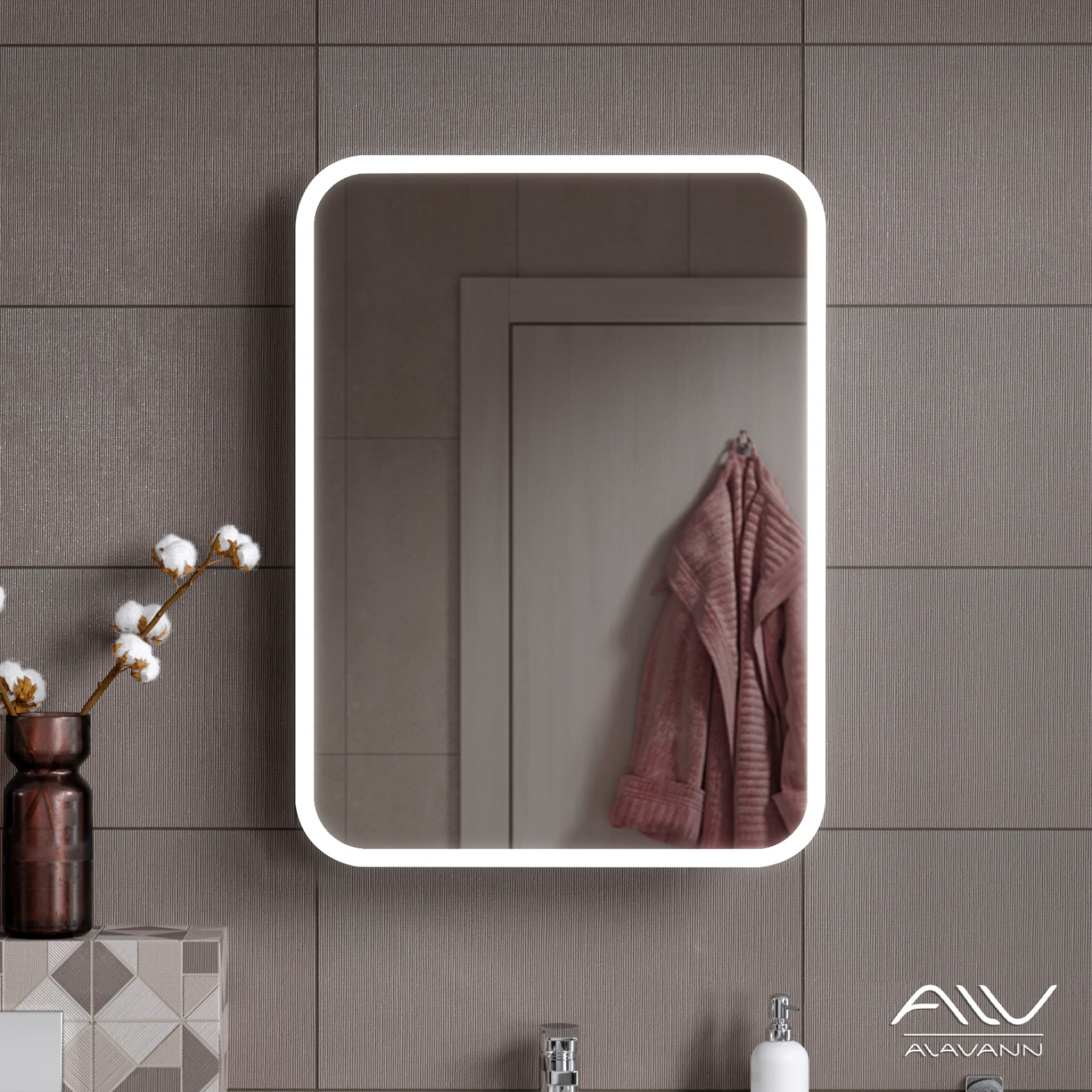 Зеркальный шкаф с подсветкой Alavann Lana 70 см белый зеркальный шкаф bellezza