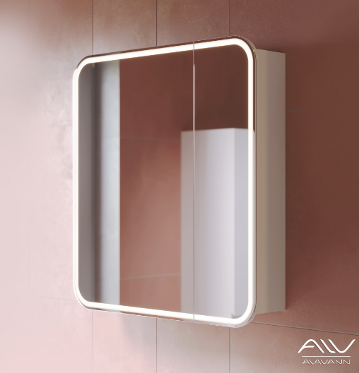 Зеркальный шкаф с подсветкой Alavann Lana 80 см белый зеркальный шкаф cersanit