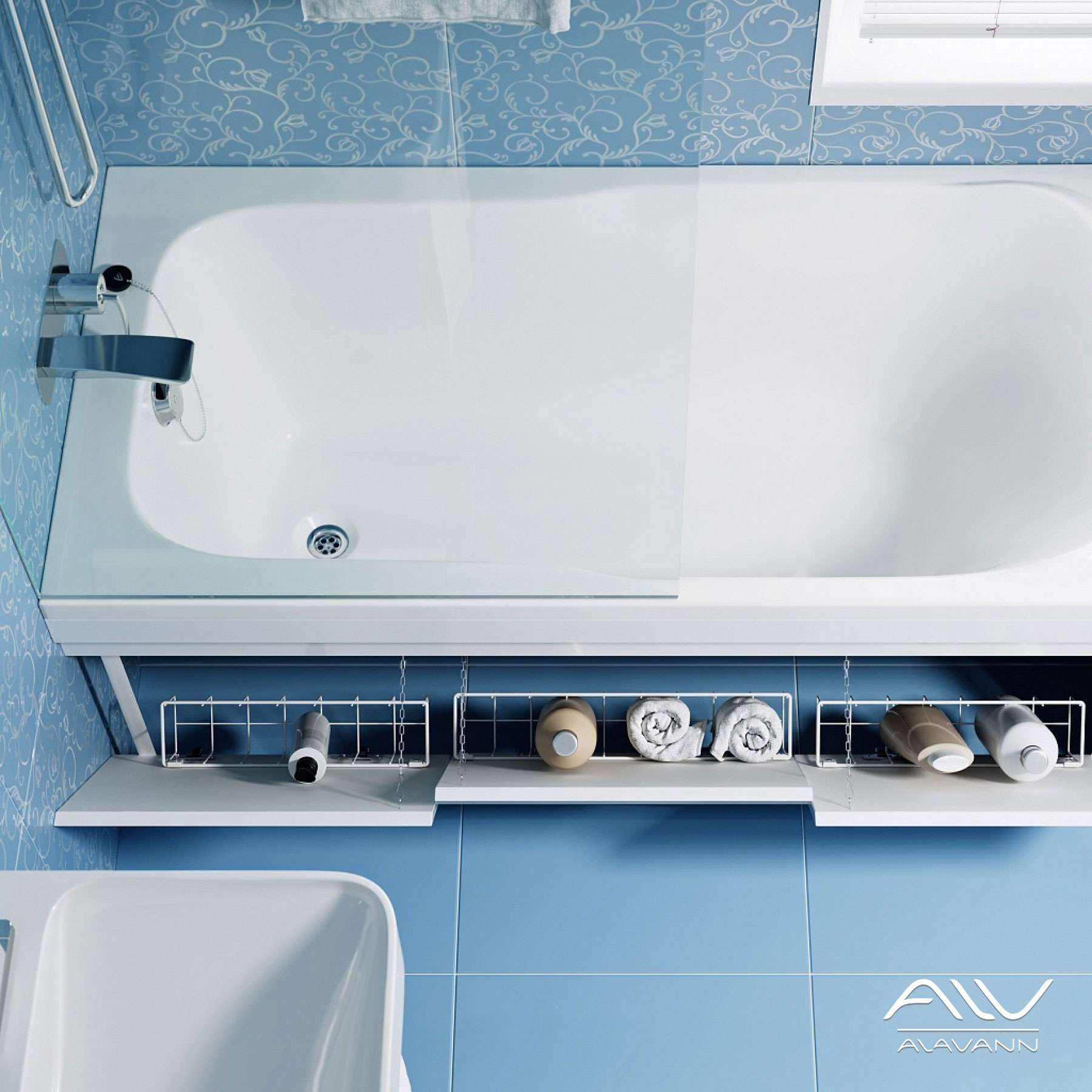 Фронтальный экран для ванны Alavann Soft 160 см МД-0801-1606-00 - фото 1