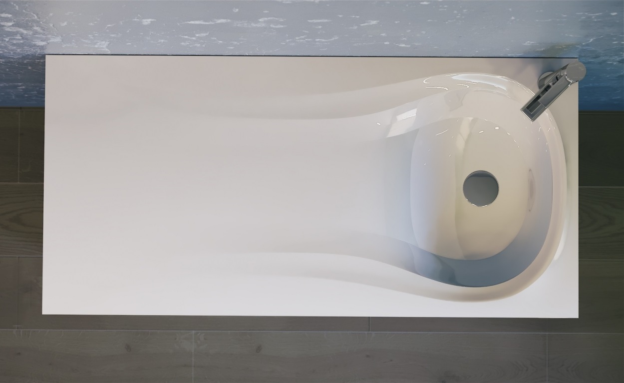 Раковина над стиральной машиной Andrea Greate 99.3 см, белая из литьевого мрамора, цвет белый 4650002680999 - фото 2