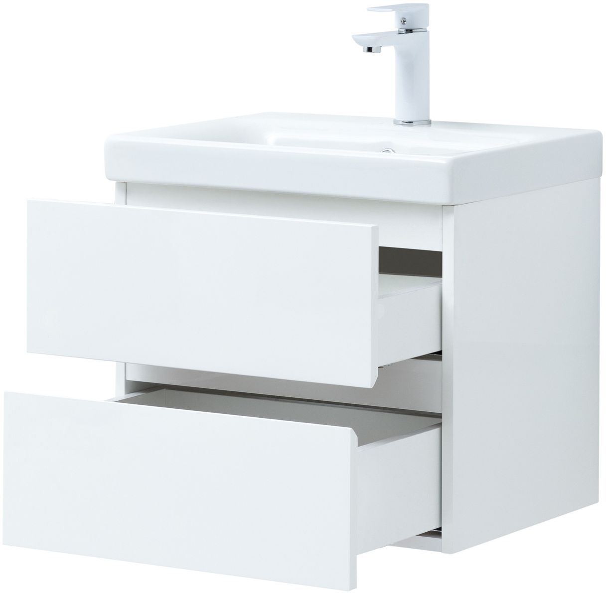 Мебель для ванной Aquanet Беркли 50 см белый глянец (2 ящика) 302347 Беркли 50 см белый глянец (2 ящика) - фото 5