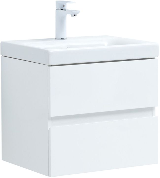Мебель для ванной Aquanet Беркли 50 см белый глянец (2 ящика) 302347 Беркли 50 см белый глянец (2 ящика) - фото 6