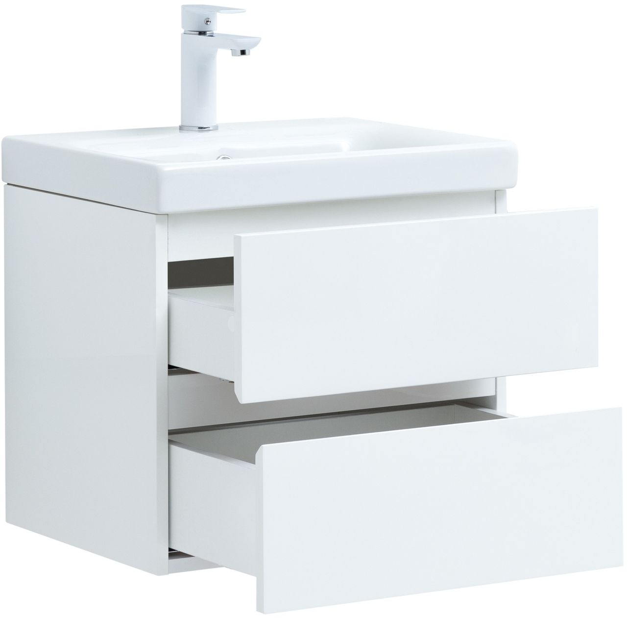 Мебель для ванной Aquanet Беркли 50 см белый глянец (2 ящика) 302347 Беркли 50 см белый глянец (2 ящика) - фото 8