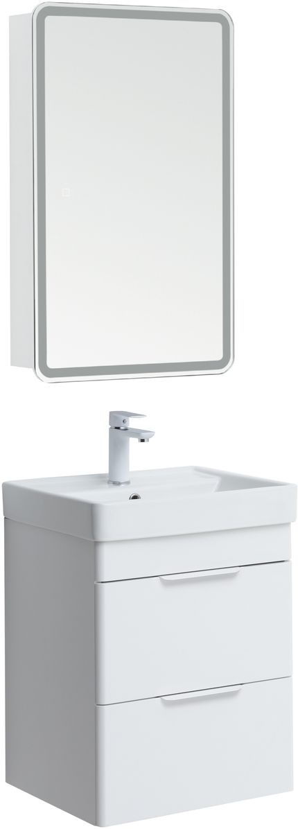 Мебель для ванной Aquanet Ирис New 50 см белый глянец (2 ящика) 310143 Ирис New 50 см белый глянец (2 ящика) - фото 1
