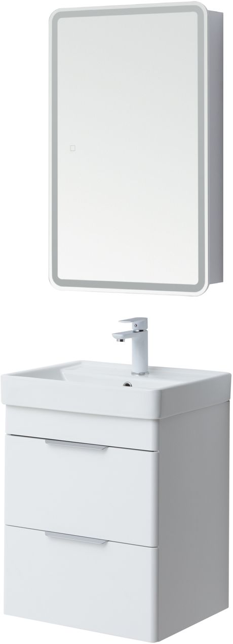 Мебель для ванной Aquanet Ирис New 50 см белый глянец (2 ящика) 310143 Ирис New 50 см белый глянец (2 ящика) - фото 6