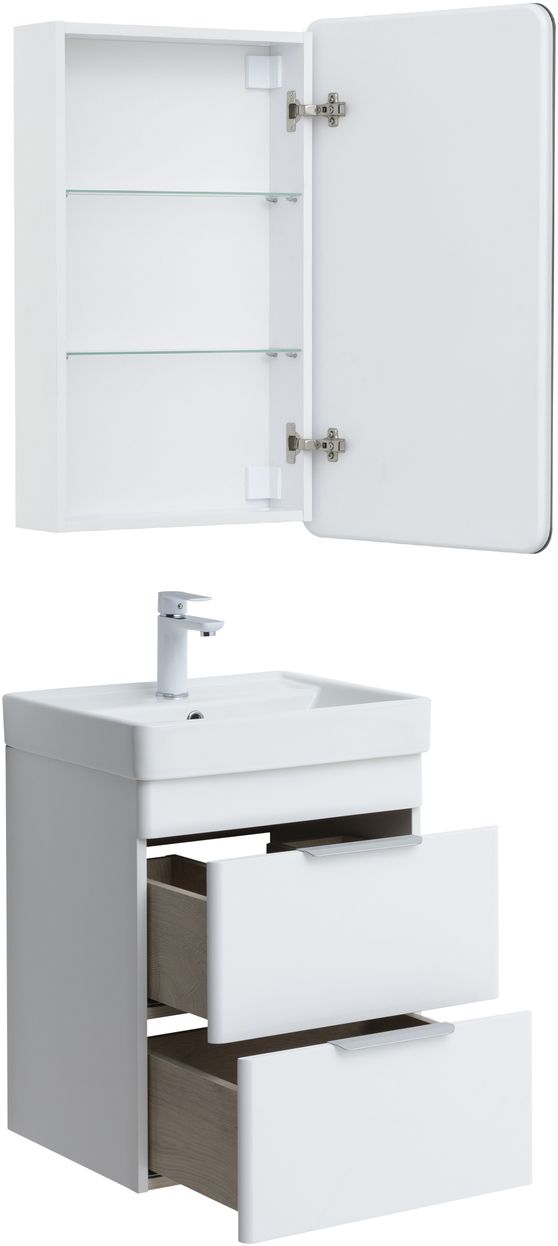 Мебель для ванной Aquanet Ирис New 50 см белый глянец (2 ящика) 310143 Ирис New 50 см белый глянец (2 ящика) - фото 12
