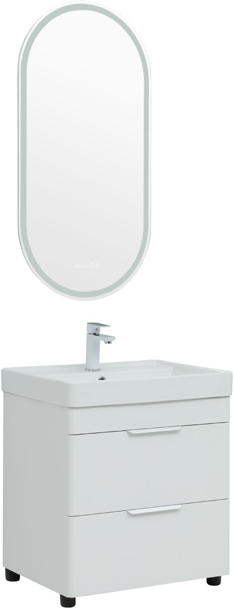 Мебель для ванной Aquanet Ирис New 60 см белый глянец (2 ящика)