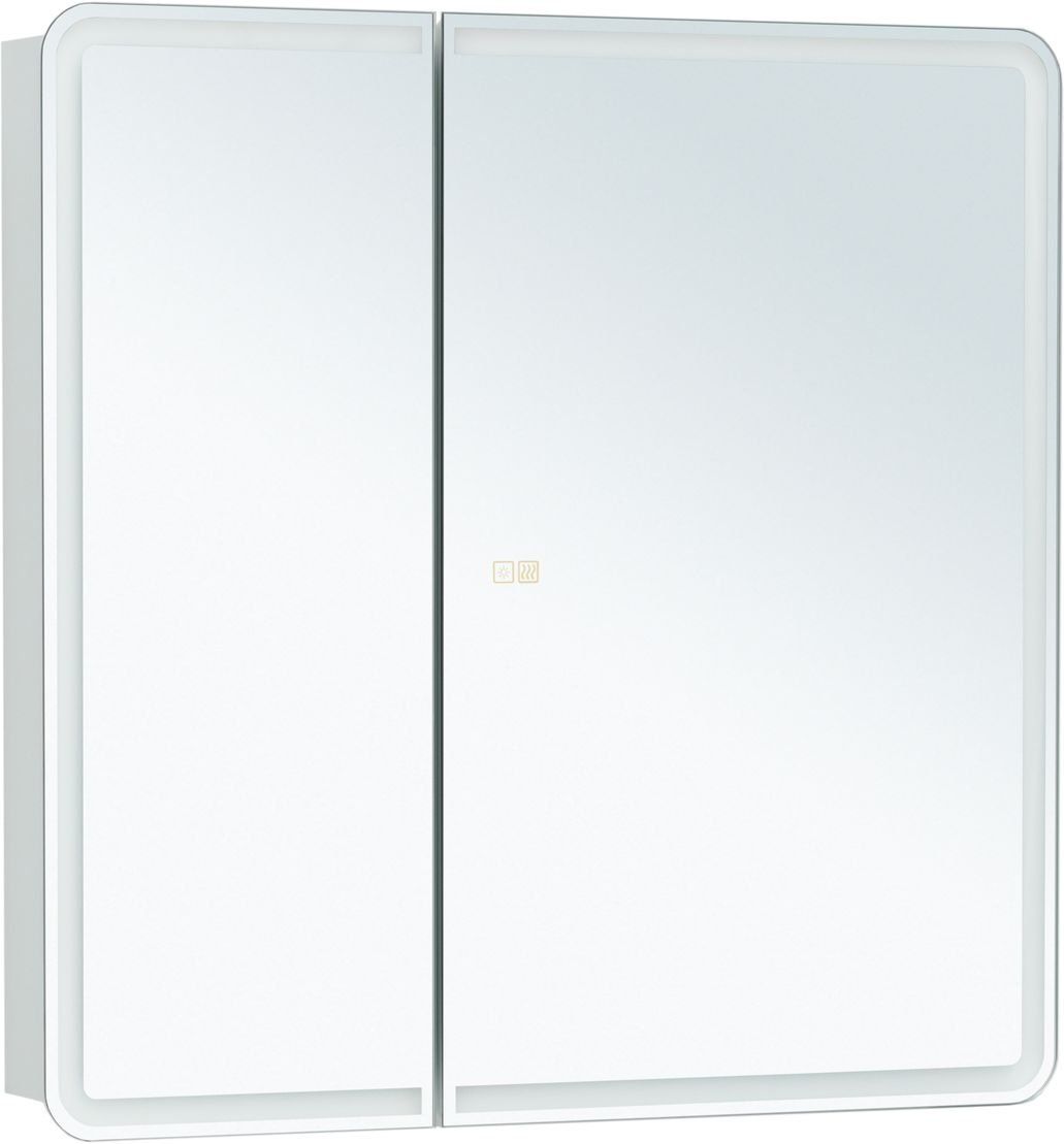 

Зеркальный шкаф с подсветкой Aquanet Оптима 80 см 00353807 белый, с антипаром, Оптима