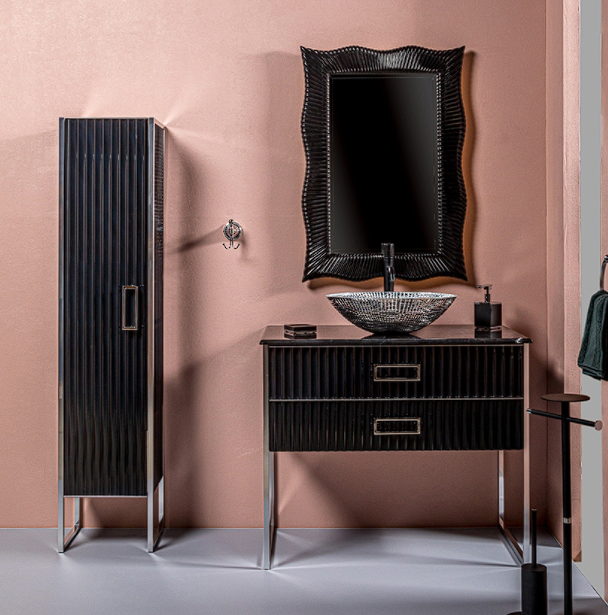 Мебель для ванной комнаты Armadi Art Monaco 100 черный глянец/хром