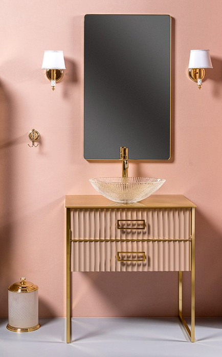 Мебель для ванной комнаты Armadi Art Monaco 100x74 капучино глянец/золото