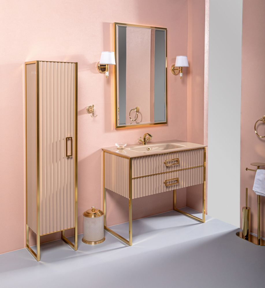 Мебель для ванной комнаты Armadi Art Monaco 100x84 капучино, золото