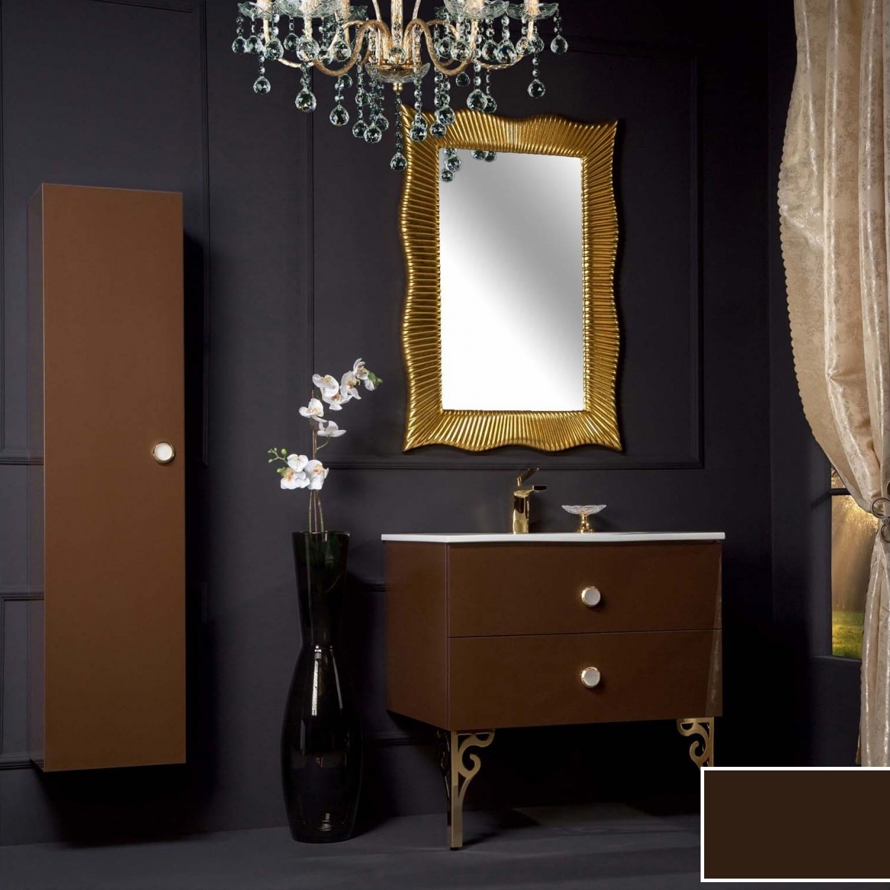 Мебель для ванной комнаты Armadi Art NeoArt 100 Dark Brown под столешницу керамика, 2 ящика