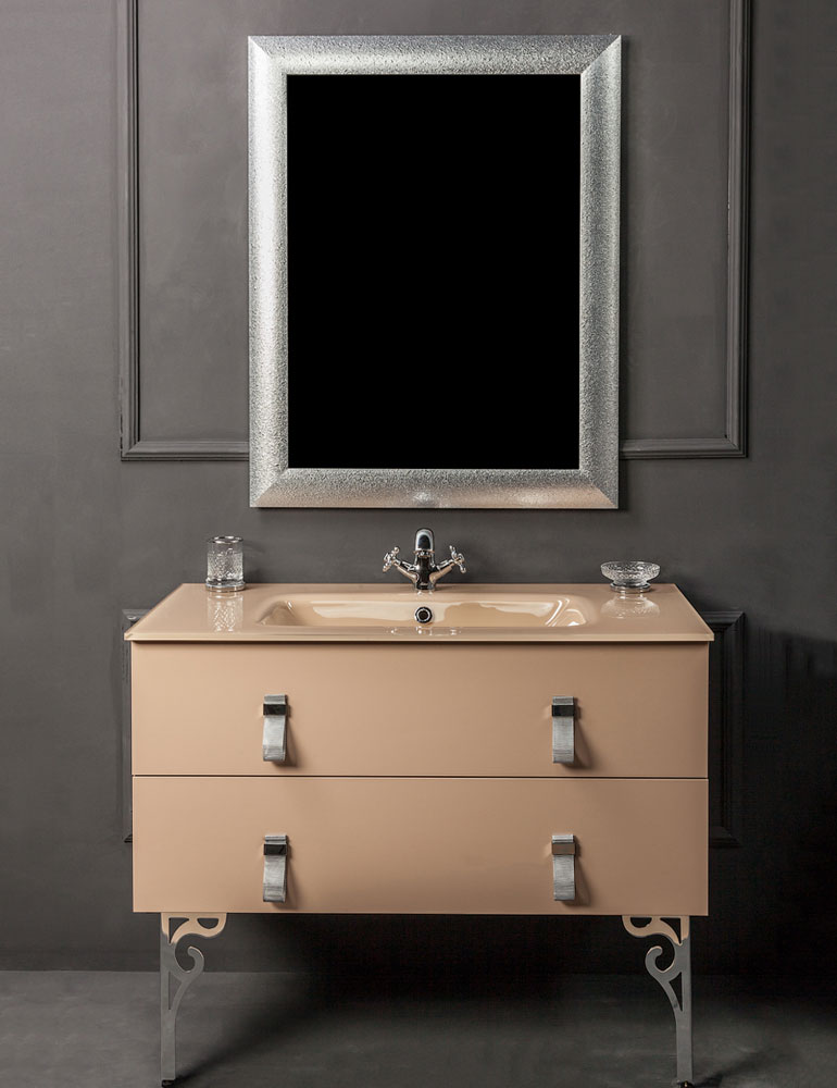 Мебель для ванной комнаты Armadi Art NeoArt 110 Capuccino под столешницу WSG, стекло, мрамор, 2 ящика
