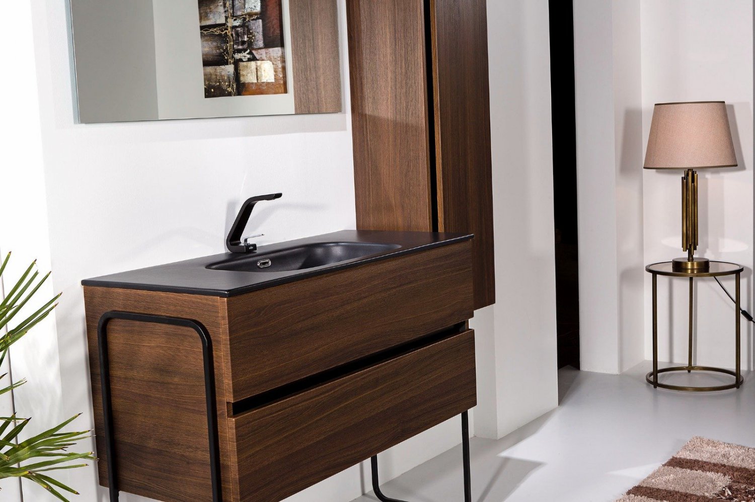 Мебель для ванной комнаты Armadi Art Vallessi 120 дуб темный матовый фактурный
