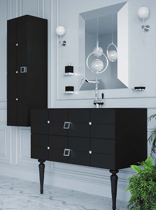 Мебель для ванной комнаты Armadi Art Vallessi Avantgarde 101 см черная, хром
