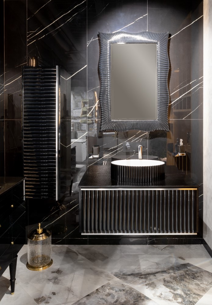 Мебель для ванной комнаты Armadi Art Vallessi Avantgarde 100 см черная, хром