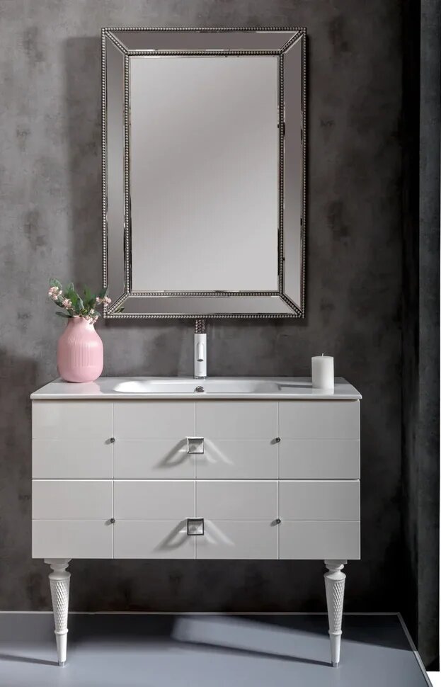 Мебель для ванной комнаты Armadi Art Vallessi Avantgarde 101 см хром, белая