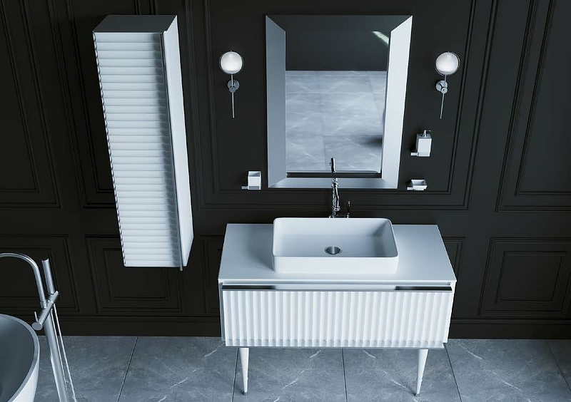 Мебель для ванной комнаты Armadi Art Vallessi Avantgarde 100 см хром, белая