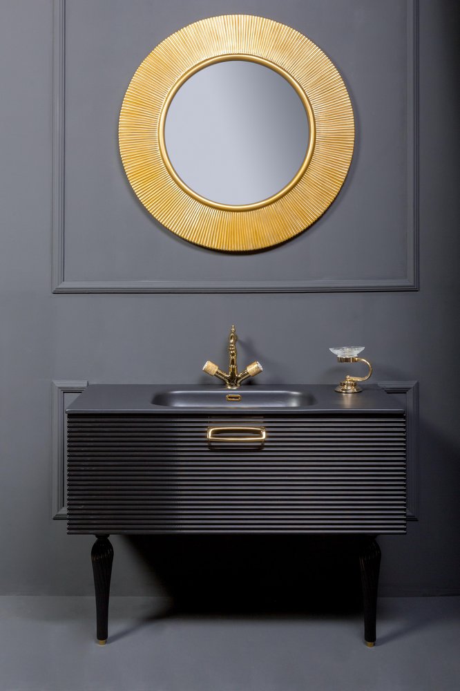 Мебель для ванной комнаты Armadi Art Vallessi Avantgarde 842-100-BG черная, золото