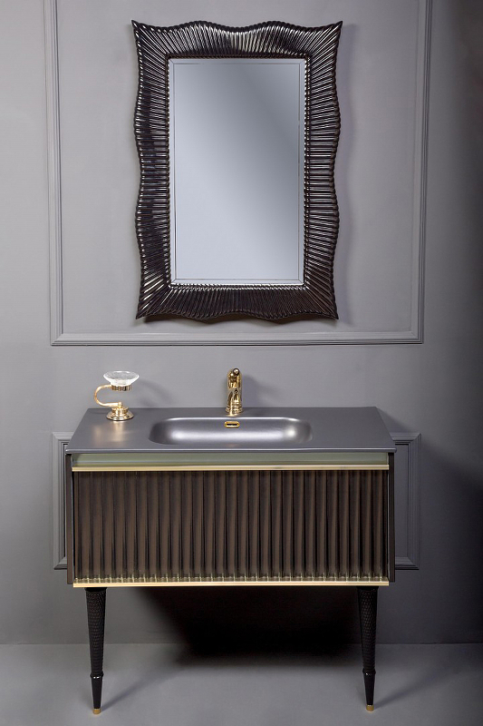 Мебель для ванной комнаты Armadi Art Vallessi Avantgarde 843-100-BG черная, золото