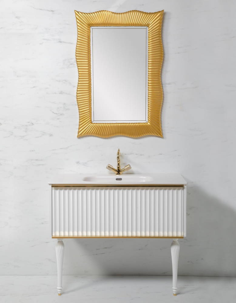 Мебель для ванной комнаты Armadi Art Vallessi Avantgarde 843-100-WG белая, золото