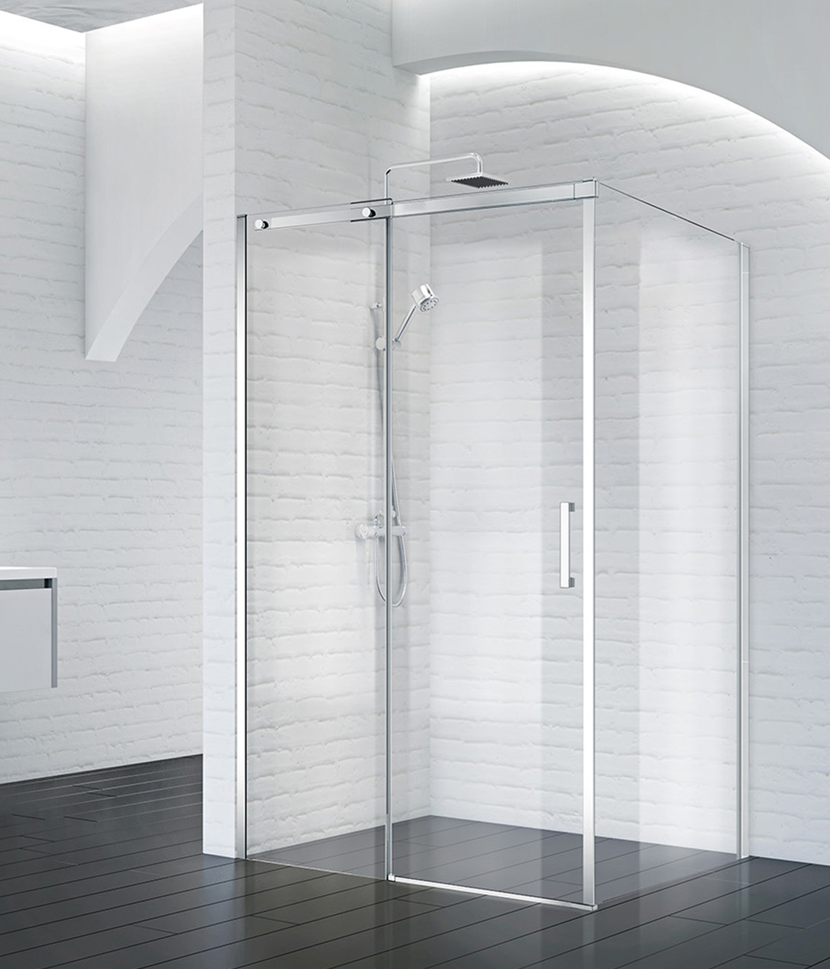 Душевой уголок BelBagno Acqua 110x80 ACQUA-AH-1-110/80-C-Cr стекло прозрачное, профиль хром, без поддона