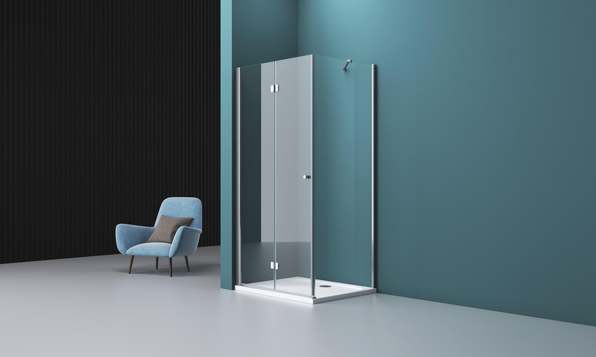 Душевой уголок BelBagno Albano 100x100 ALBANO-AS-1-100-C-Cr стекло прозрачное, профиль хром, без поддона