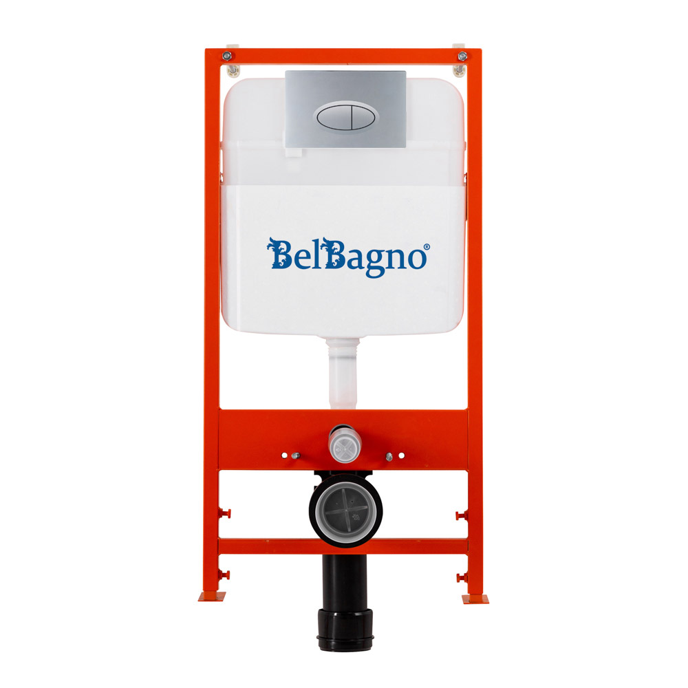 Kомплект 2 в 1 Система инсталляции для унитазов BelBagno BB026 с кнопкой смыва BB050CR.MAT хром матовый BB026/BB050CR.MAT - фото 2