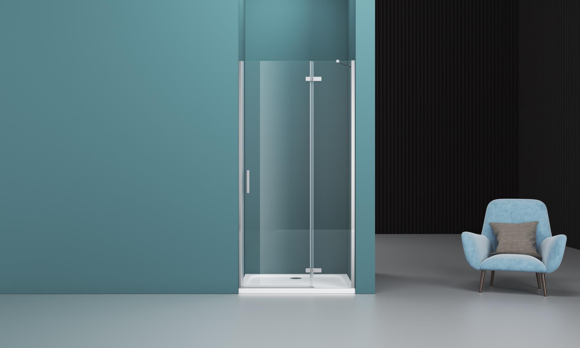 Душевая дверь в нишу BelBagno Kraft 100 см прозрачное стекло профиль хром