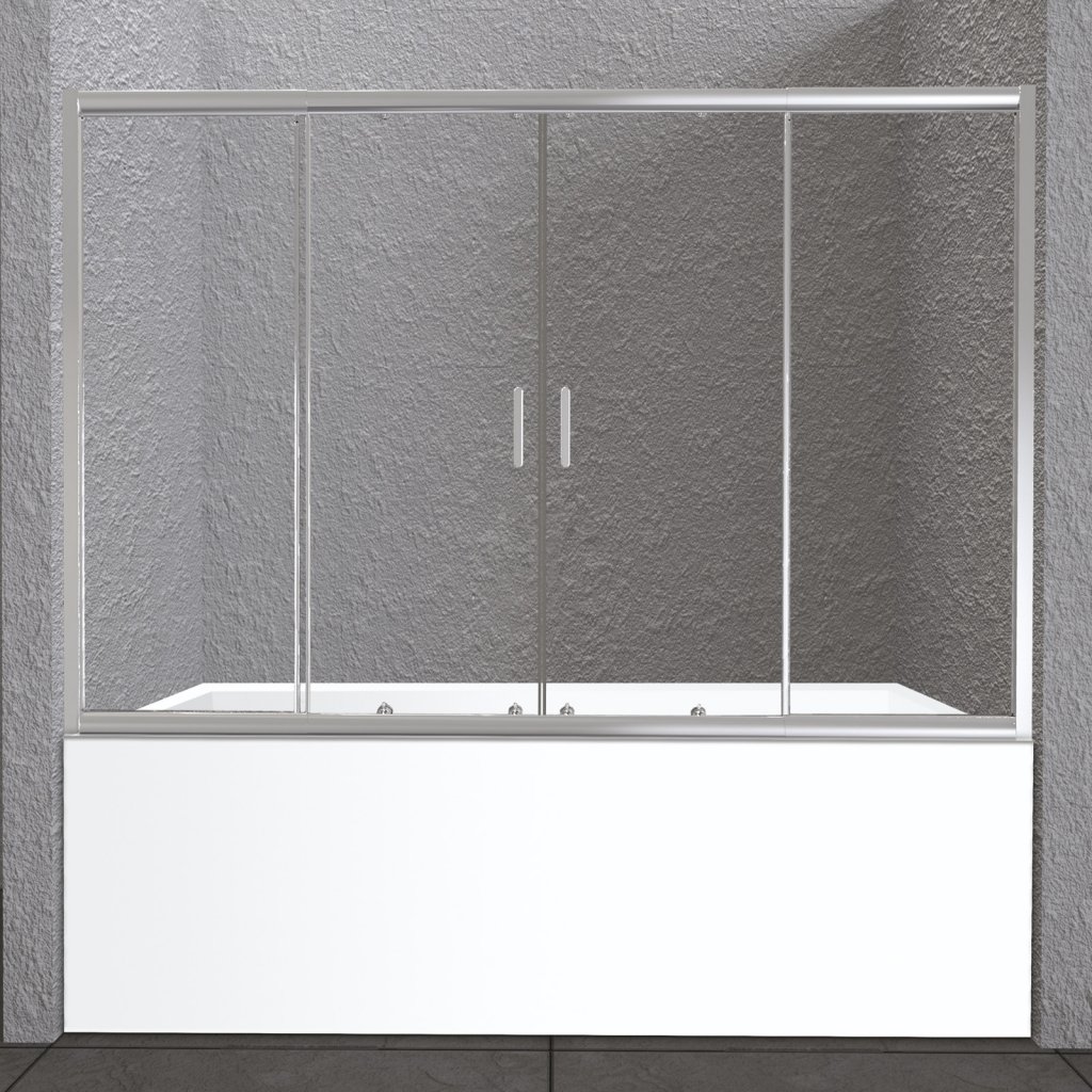 Шторка для ванны BelBagno Unique UNIQUE-VF-2-150/180-140-C-Cr прозрачное стекло