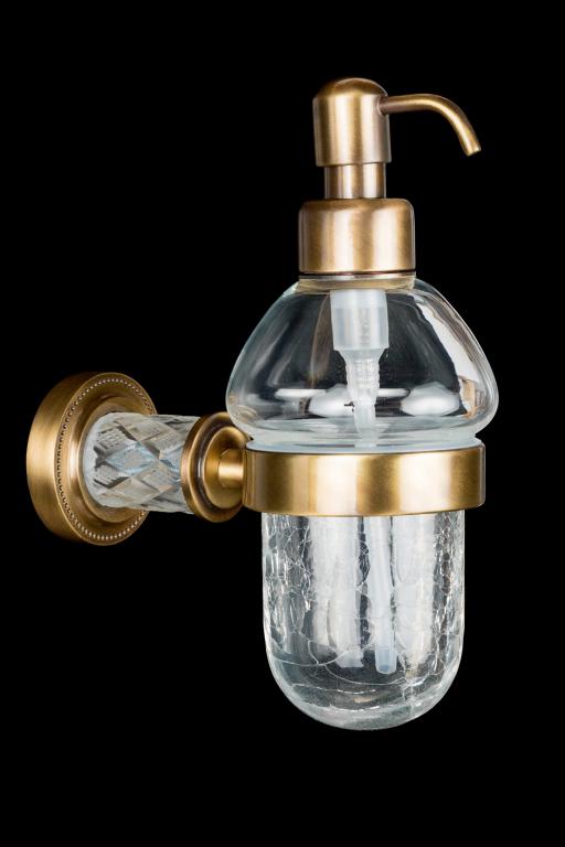 Диспенсер для жидкого мыла Boheme Murano Cristal 10912-CRST-BR бронза настенный стеклянный дозатор для жидкого мыла диспенсер haiba