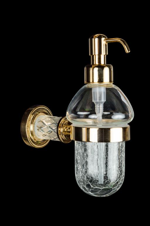 Диспенсер для жидкого мыла Boheme Murano Cristal 10912-CRST-G золото настенный стеклянный дозатор для жидкого мыла диспенсер haiba