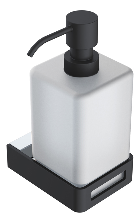 Диспенсер для жидкого мыла Boheme Q 10957-CR-B черный, хром сенсорный наливной диспенсер для мыла пены лайма