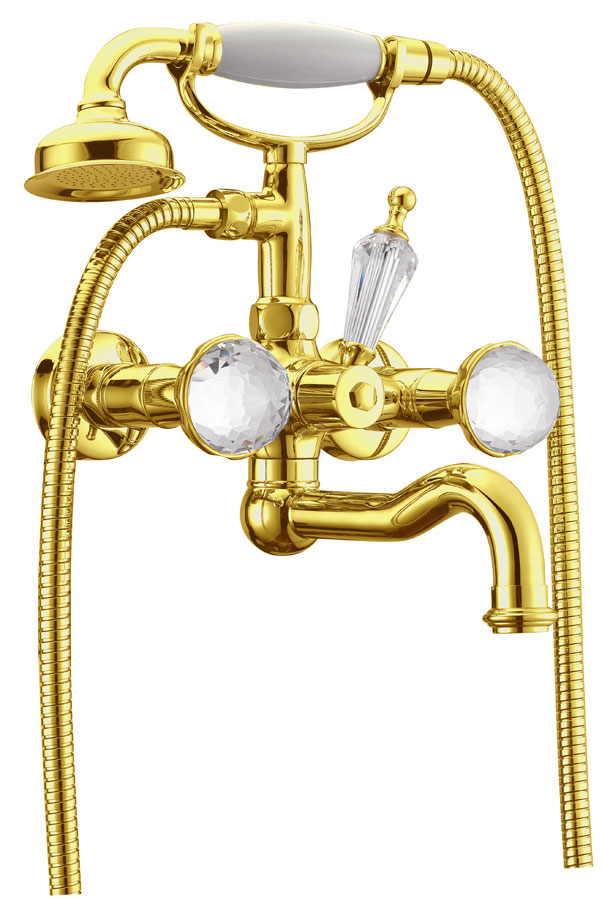 Смеситель для ванны Boheme Imperiale Presente 333 золото карниз для шторки ванны boheme imperiale 130 см 10420 золото