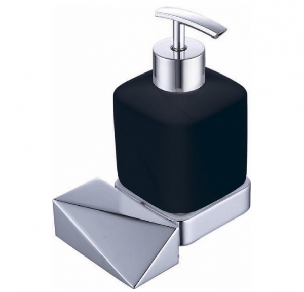 Диспенсер для жидкого мыла Boheme New Venturo 10317-CR-B черный, хром диспенсер для антисептика жидкого мыла механический 370 мл пластик белый