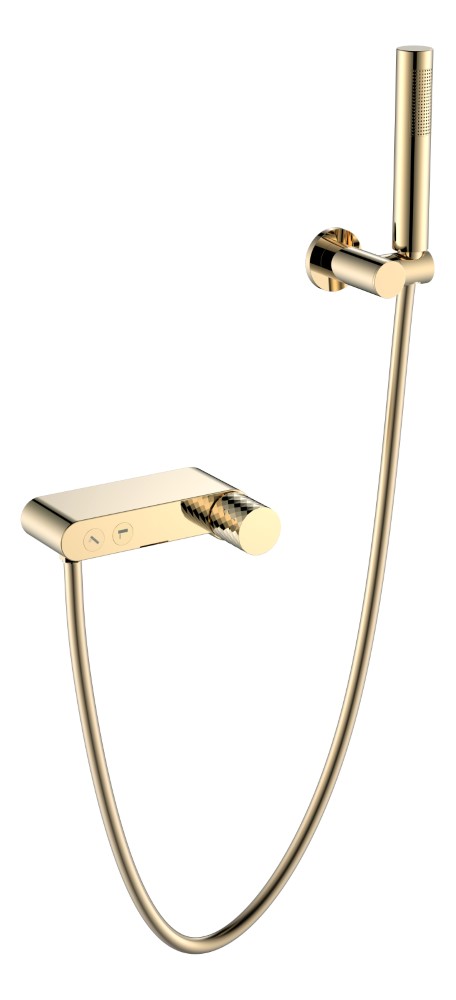 Смеситель для ванны с душем Boheme Stick 123-GG золото, ручка diamond gold